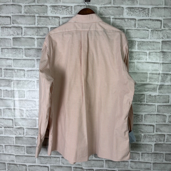 Brooks Brothers Light Orange Vertical Striped Flip Cuff Dress Shirt Mens 2XL - Picture 6 of 9